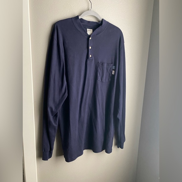 NSA Shirts National Safety Apparel Fr Lng Sleeve Henleyshirt Navy